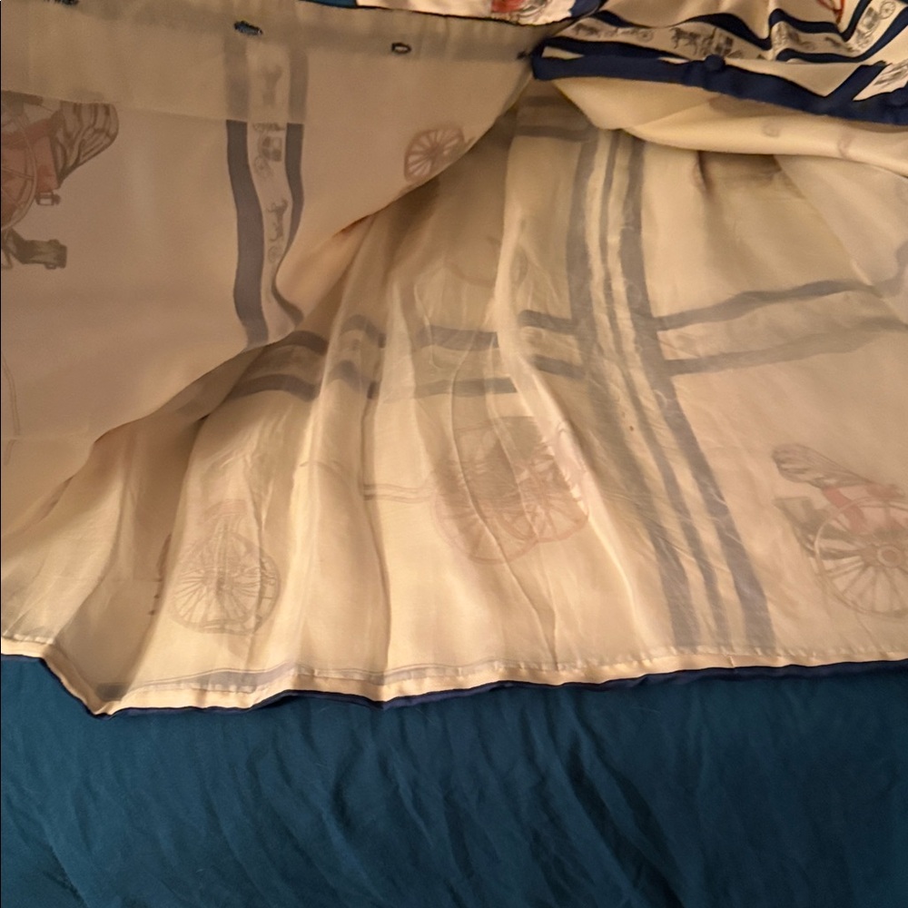 Charming Vintage SETA PURA DRESS Cream and with Carriage Print HERMES FLARE ❤️ - Picture 10 of 14